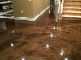 Modern basement with epoxy flooring